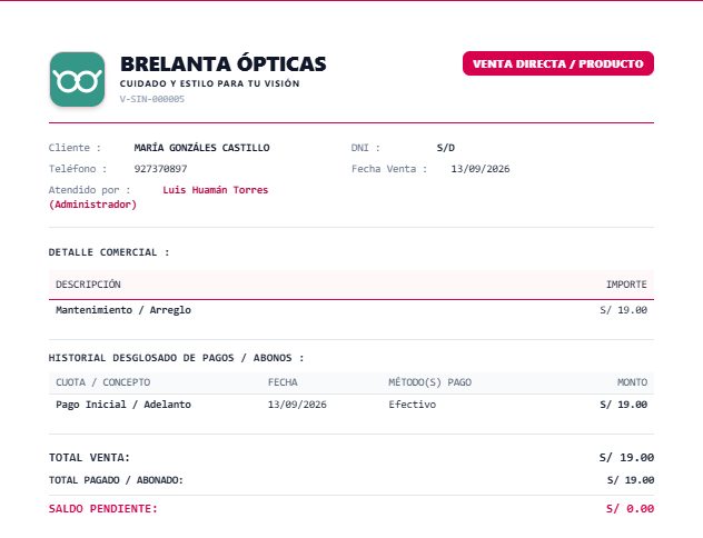 Comprobante de venta real emitido por el sistema